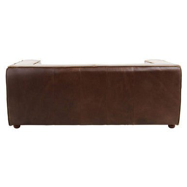 King Two Seater Antique Brown Leather Sofa - Bargainia.com - 