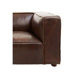 King Two Seater Antique Brown Leather Sofa - Bargainia.com - 
