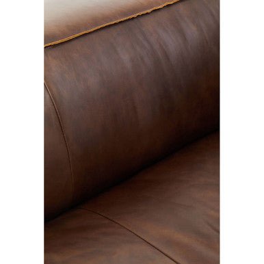 King Two Seater Antique Brown Leather Sofa - Bargainia.com - 