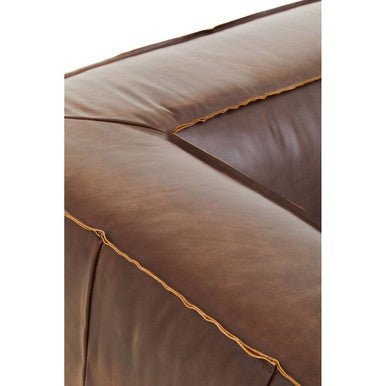 King Two Seater Antique Brown Leather Sofa - Bargainia.com - 
