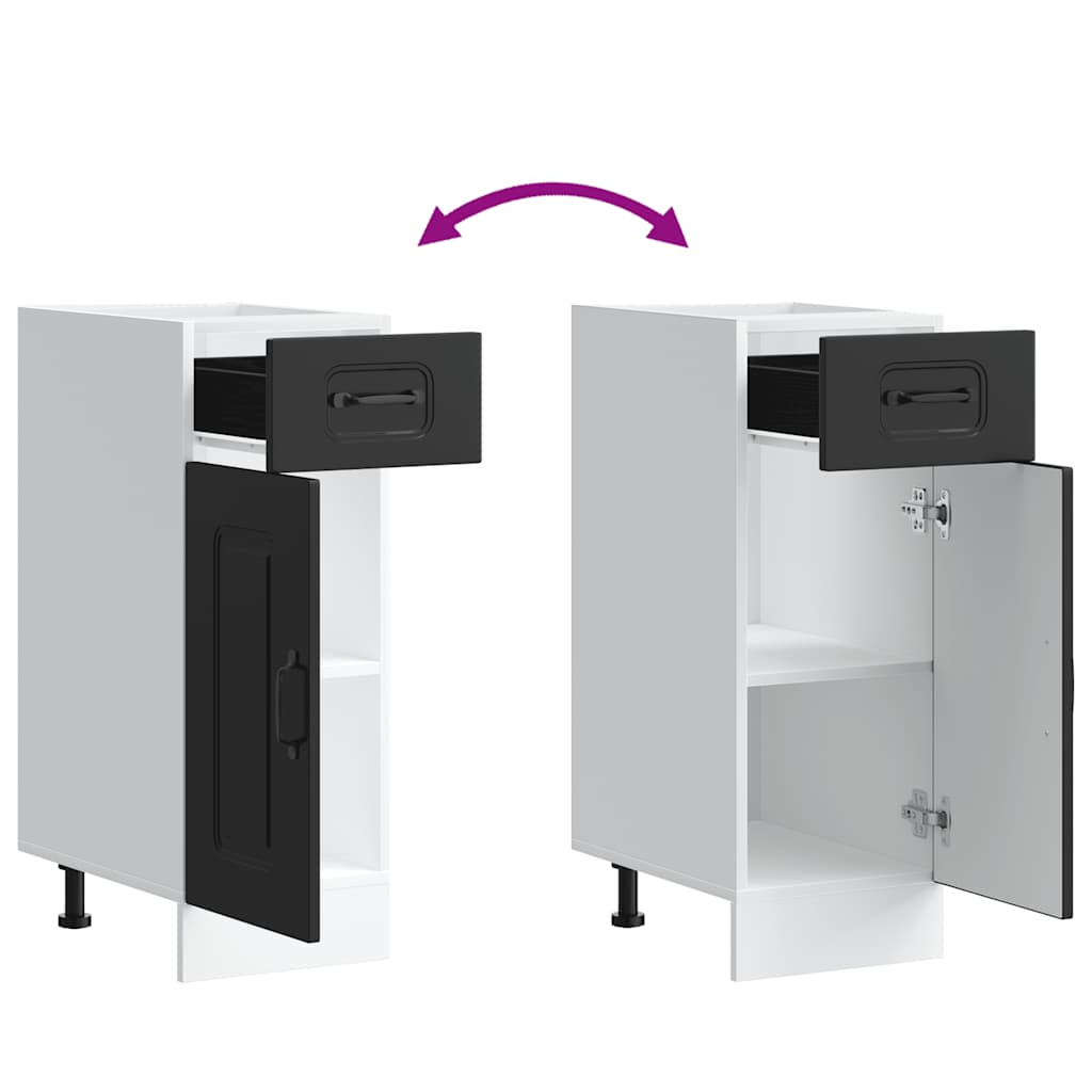 Kitchen Base Cabinet Kalmar Black Engineered Wood - Bargainia.com - 