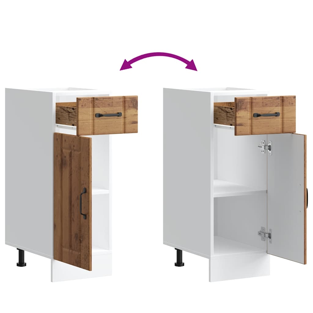 Kitchen Base Cabinet Lucca Old Wood Engineered Wood - Bargainia.com - 