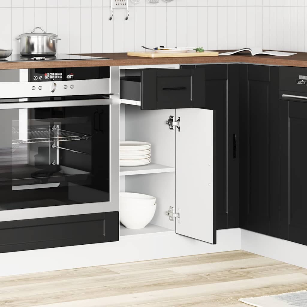 Kitchen Base Cabinet Porto Black Engineered Wood - Bargainia.com - 8721158422842 - 853938