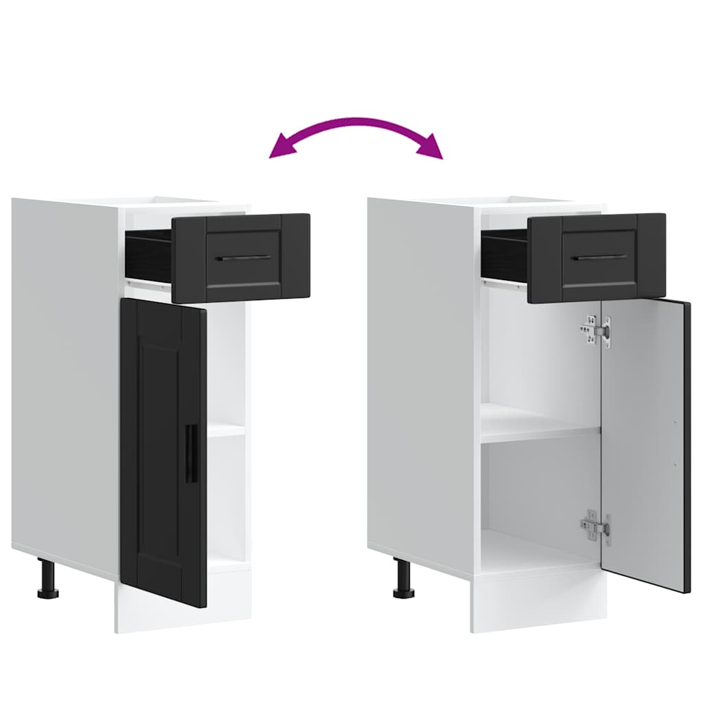 Kitchen Base Cabinet Porto Black Engineered Wood - Bargainia.com - 8721158422842 - 853938