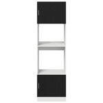 Black Oak & White Kitchen Cabinet Tall Storage Cupboard 207cm - Bargainia.com - 