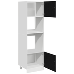 Black Oak & White Kitchen Cabinet Tall Storage Cupboard 207cm - Bargainia.com - 