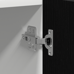 Black Oak & White Kitchen Cabinet Tall Storage Cupboard 207cm - Bargainia.com - 