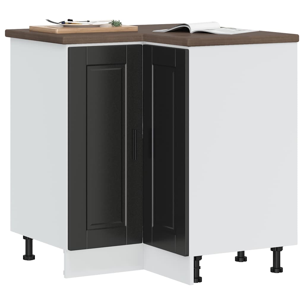 Kitchen Corner Base Cabinet Porto Black Engineered Wood - Bargainia.com - 8721158423344 - 853988