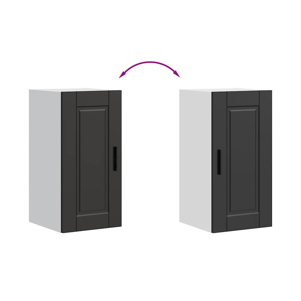 Kitchen Wall Cabinet Porto Black Engineered Wood - Bargainia.com - 8721158423641 - 854018