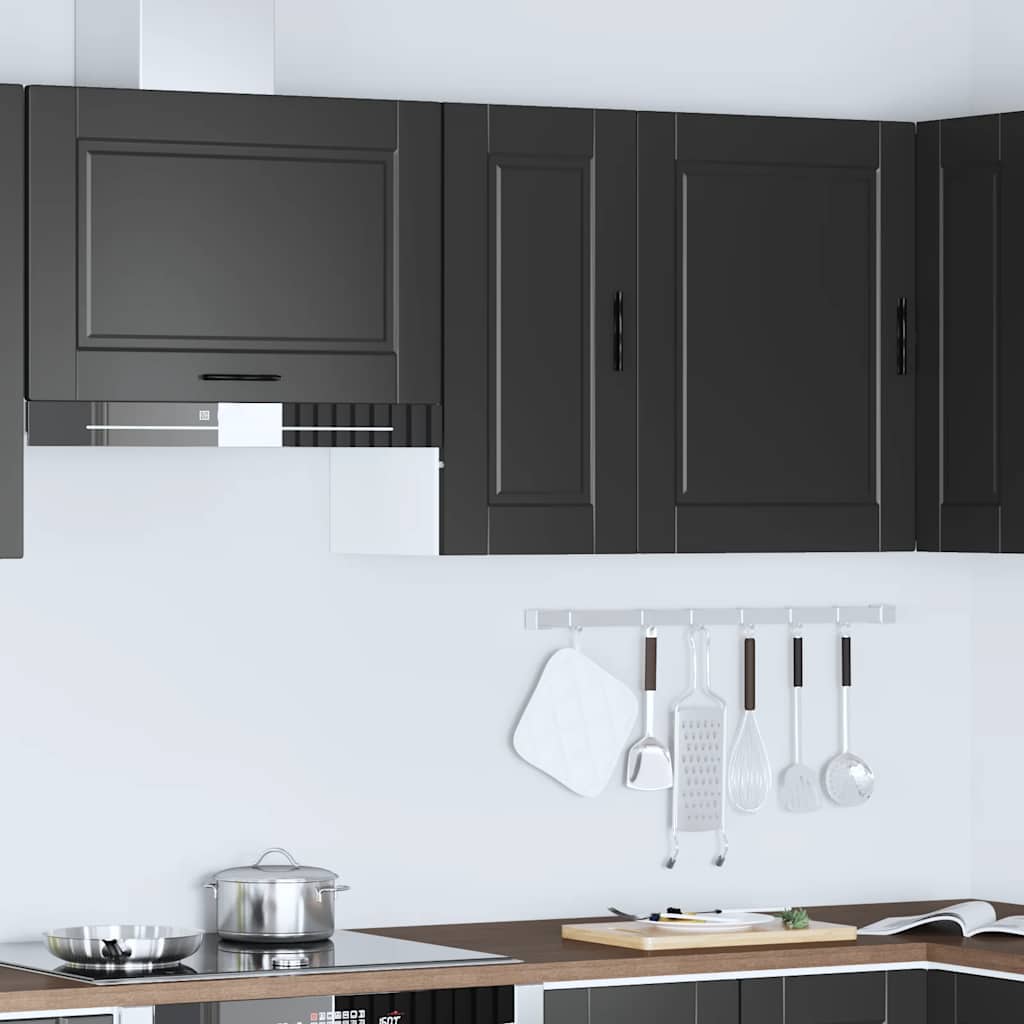 Kitchen Wall Cabinet Porto Black Engineered Wood - Bargainia.com - 8721158423641 - 854018