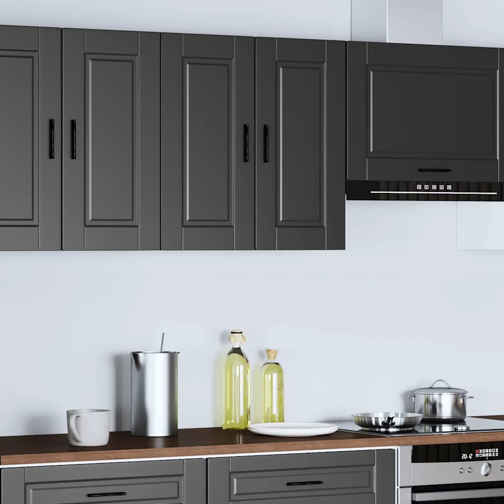 Kitchen Wall Cabinet Porto Black Engineered Wood - Bargainia.com - 8721158424044 - 854058