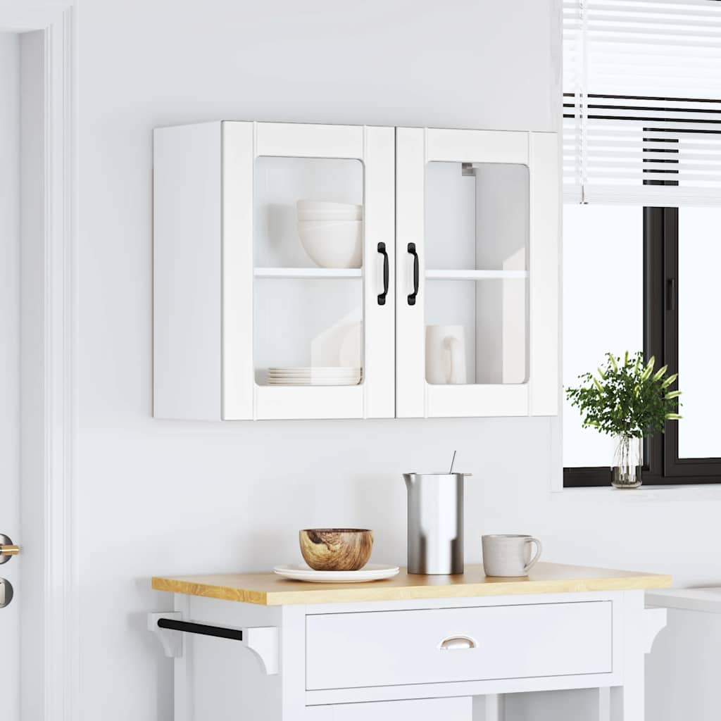 Kitchen Wall Cabinet with Glass Door Lucca White Engineered Wood - Bargainia.com - 8721158421937 - 853847