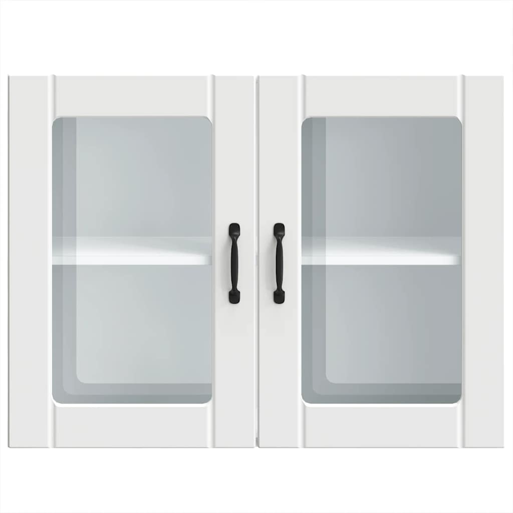 Kitchen Wall Cabinet with Glass Door Lucca White Engineered Wood - Bargainia.com - 8721158421937 - 853847