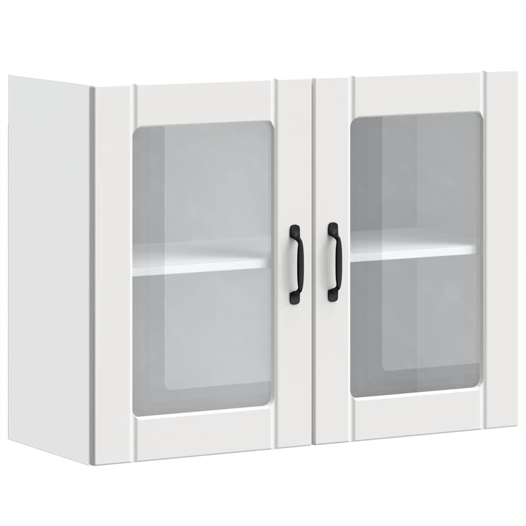 Kitchen Wall Cabinet with Glass Door Lucca White Engineered Wood - Bargainia.com - 8721158421937 - 853847