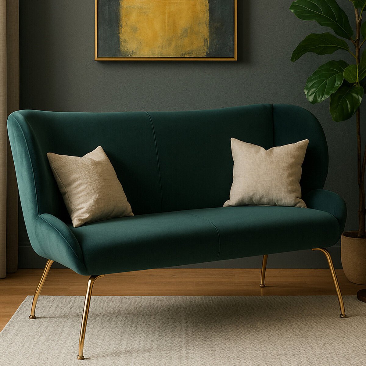 Kolding 2 Seat Green Sofa - Bargainia.com - 