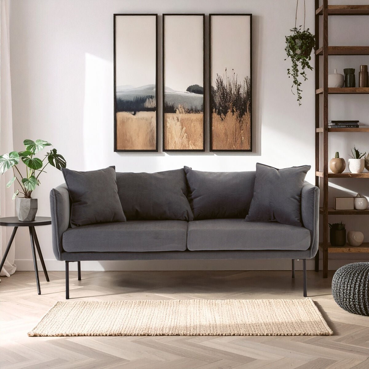 Kolding Two Seater Grey Sofa - Bargainia.com - 
