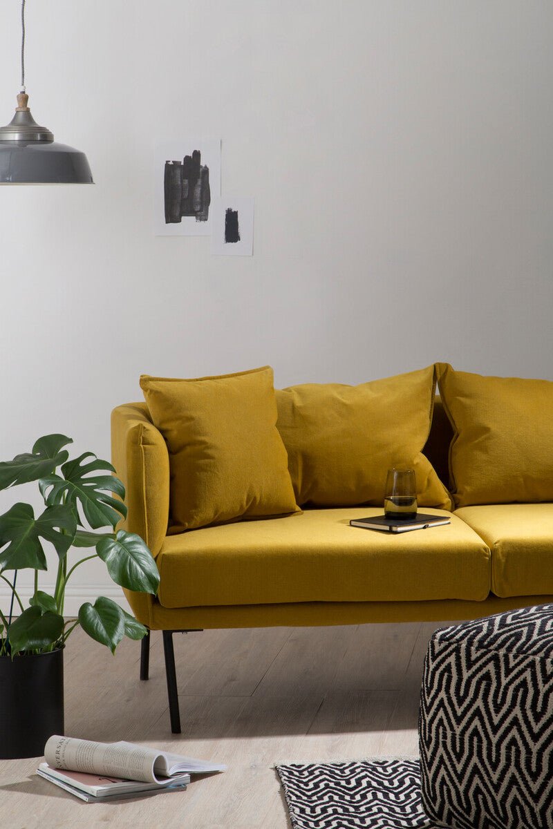 Kolding Two Seater Yellow Sofa - Bargainia.com - 