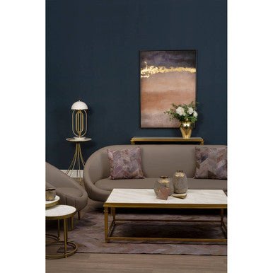 Lagero Brown Leather Effect Sofa - Bargainia.com - 