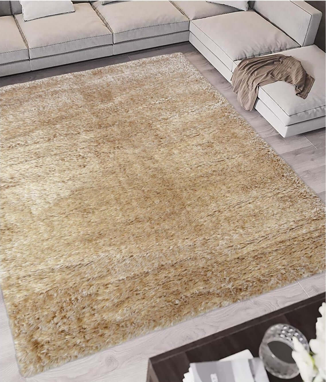 Lagom Natural Shaggy Rug - Bargainia.com - 