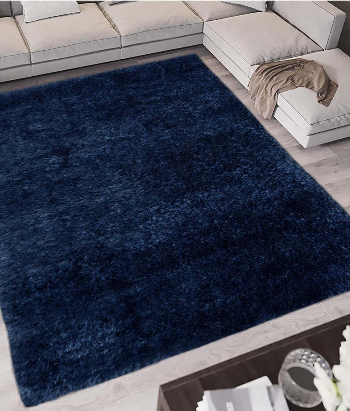 Lagom Navy Shaggy Rug - Bargainia.com - 5053095203073 - LAGOM--0017080/150