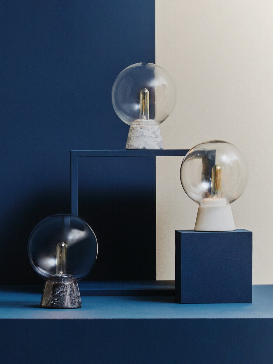 Lamonte Globe Lamp with Grey Marble Base - Bargainia.com - 5018705379975