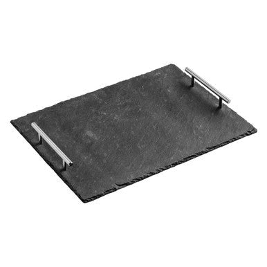 Large Slate Tray With Stainless Steel Handles - Bargainia.com - 5018705751276