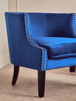 Larissa Blue Velvet Studded Chair - Bargainia.com - 5018705945057