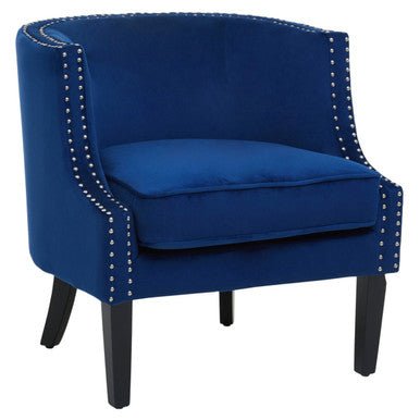 Larissa Blue Velvet Studded Chair - Bargainia.com - 5018705945057