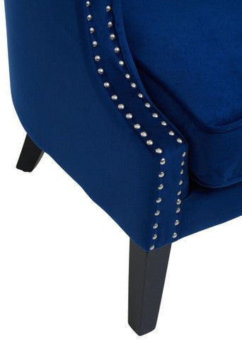 Larissa Blue Velvet Studded Chair - Bargainia.com - 5018705945057