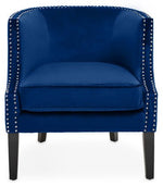 Larissa Blue Velvet Studded Chair - Bargainia.com - 5018705945057