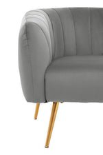 Larissa Grey Velvet Channel Tufted Accent Chair - Bargainia.com - 5018705944951