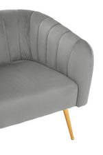 Larissa Grey Velvet Channel Tufted Accent Chair - Bargainia.com - 5018705944951
