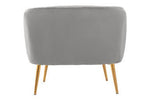 Larissa Grey Velvet Channel Tufted Accent Chair - Bargainia.com - 5018705944951