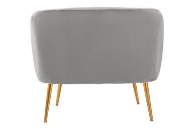 Larissa Grey Velvet Channel Tufted Accent Chair - Bargainia.com - 5018705944951