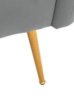 Larissa Grey Velvet Channel Tufted Accent Chair - Bargainia.com - 5018705944951