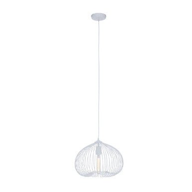 Lavis 1 Bulb White Finish Pendant Light - Bargainia.com - 5018705478098