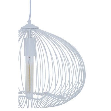 Lavis 1 Bulb White Finish Pendant Light - Bargainia.com - 5018705478098