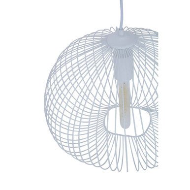 Lavis 1 Bulb White Finish Pendant Light - Bargainia.com - 5018705478098