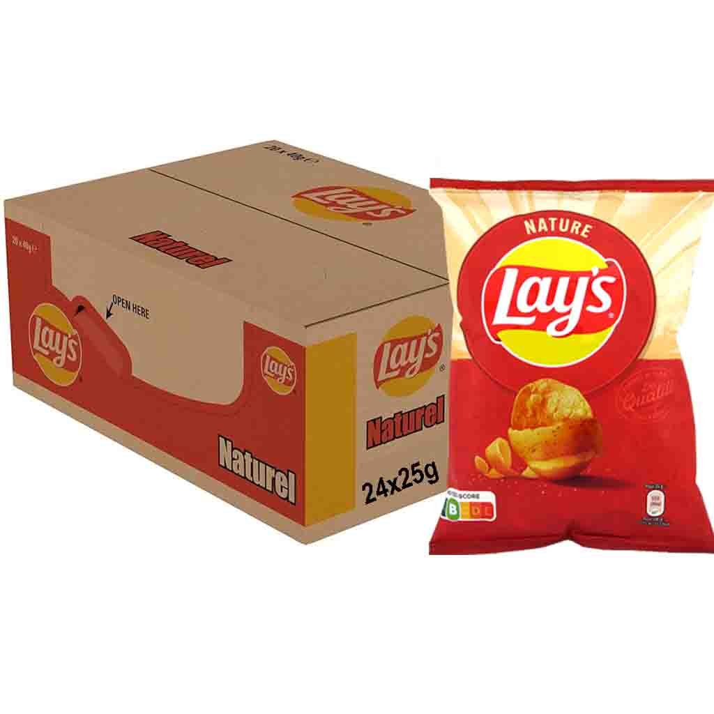 Lays Nature Plain Crisps 24 x 25G (FR Import) Drinks Partner