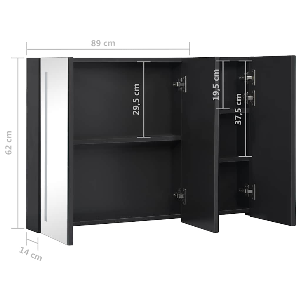 LED Bathroom Mirror Cabinet 89x14x62 cm - Bargainia.com - 8720286300343 - 325544