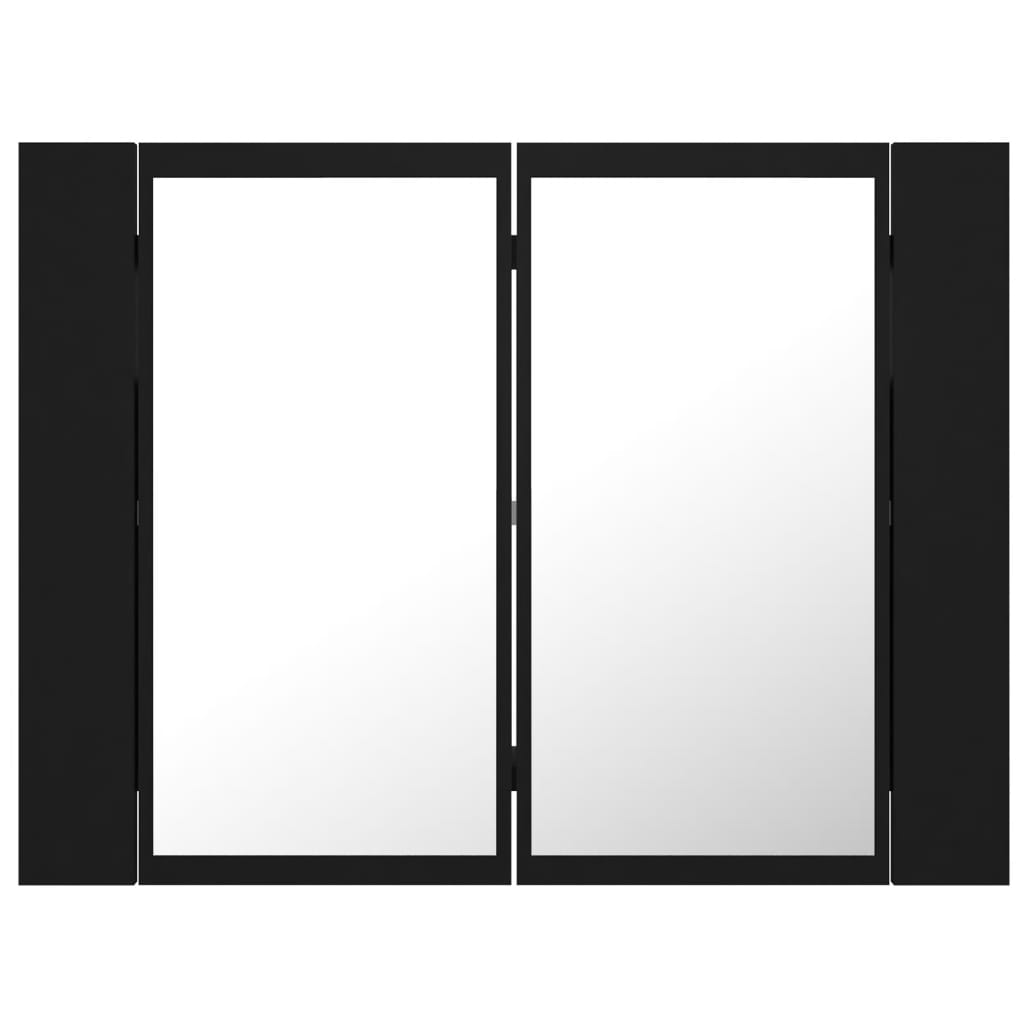 LED Bathroom Mirror Cabinet Black 60x12x45 cm Acrylic - Bargainia.com - 8720286221426 - 804957