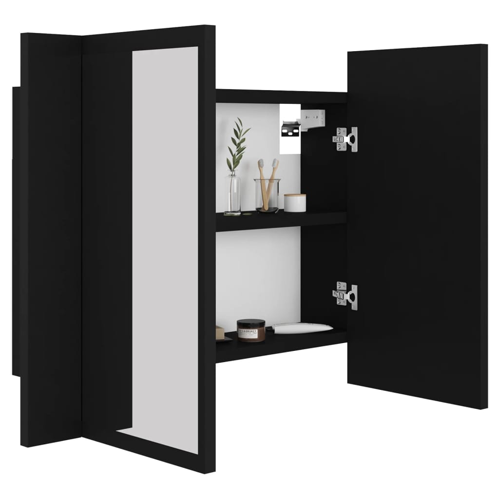 LED Bathroom Mirror Cabinet Black 60x12x45 cm Acrylic - Bargainia.com - 8720286221426 - 804957