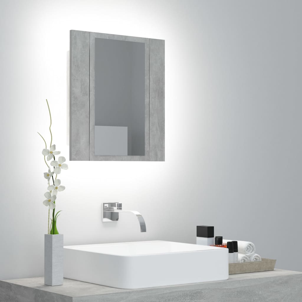 LED Bathroom Mirror Cabinet Concrete Grey 40x12x45 cm Acrylic - Bargainia.com - 8720286221372 - 804952