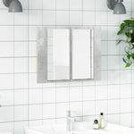 LED Bathroom Mirror Cabinet Concrete Grey 60x12x45 cm Acrylic - Bargainia.com - 