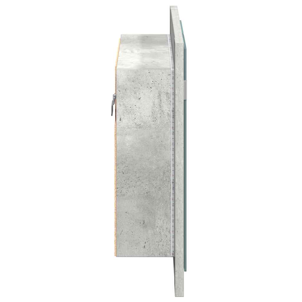 LED Bathroom Mirror Cabinet Concrete Grey 60x12x45 cm Acrylic - Bargainia.com - 