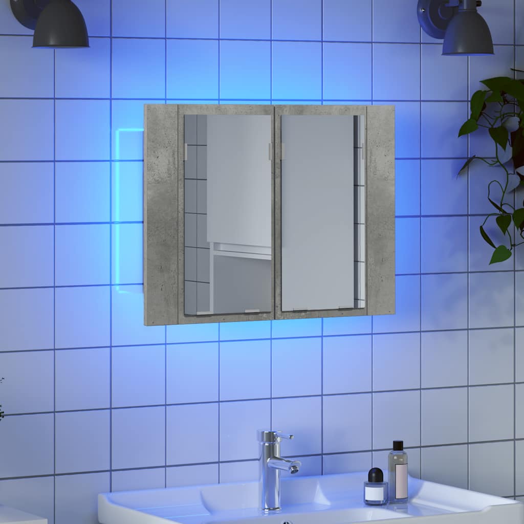 LED Bathroom Mirror Cabinet Concrete Grey 60x12x45 cm Acrylic - Bargainia.com - 8720286221457 - 804960