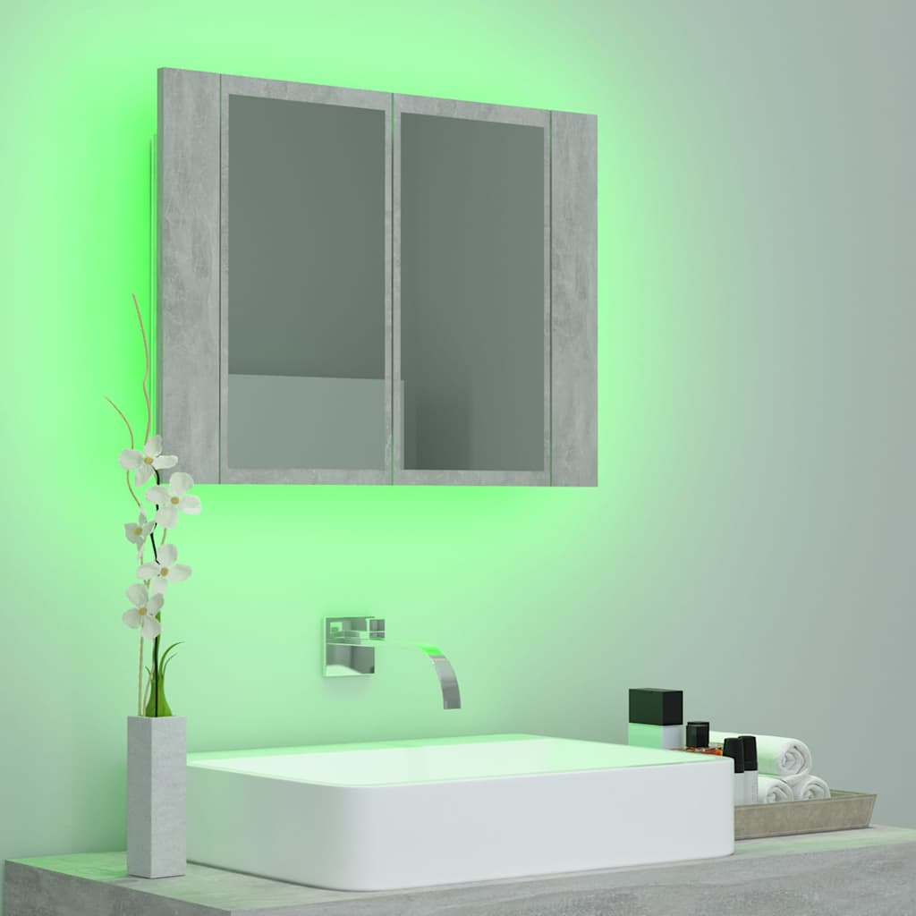LED Bathroom Mirror Cabinet Concrete Grey 60x12x45 cm Acrylic - Bargainia.com - 8720286221457 - 804960