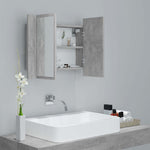 LED Bathroom Mirror Cabinet Concrete Grey 60x12x45 cm Acrylic - Bargainia.com - 