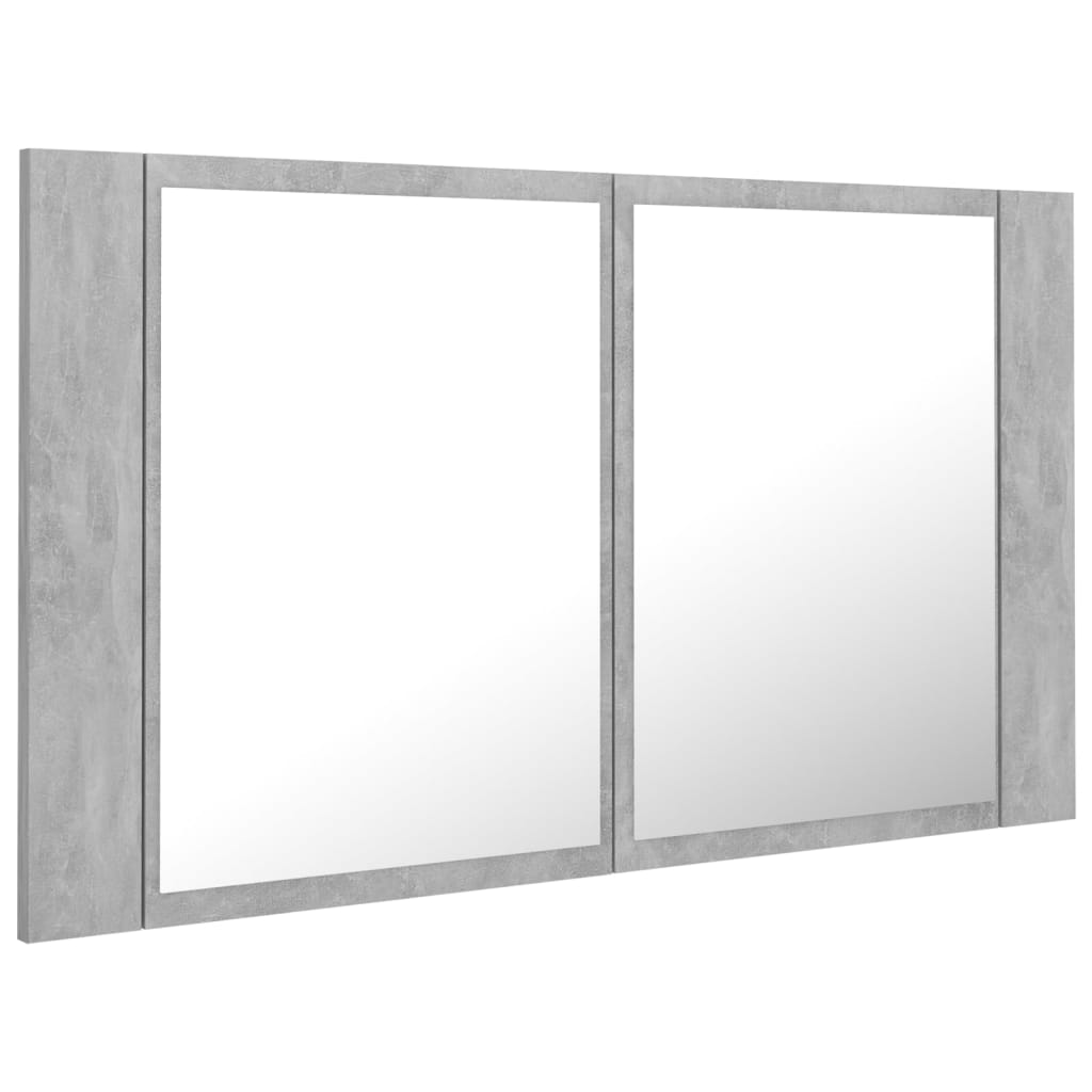 LED Bathroom Mirror Cabinet Concrete Grey 80x12x45 cm Acrylic - Bargainia.com - 8720286221532 - 804968