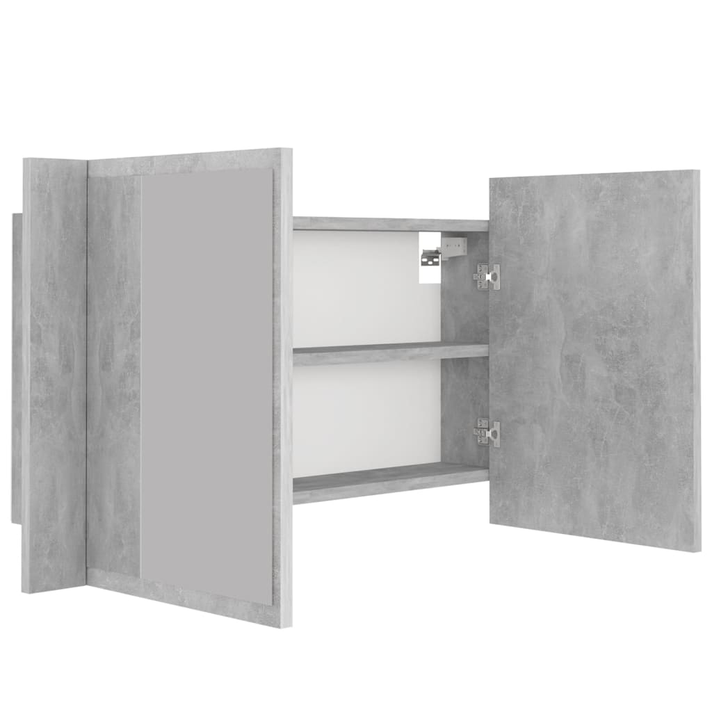LED Bathroom Mirror Cabinet Concrete Grey 80x12x45 cm Acrylic - Bargainia.com - 8720286221532 - 804968